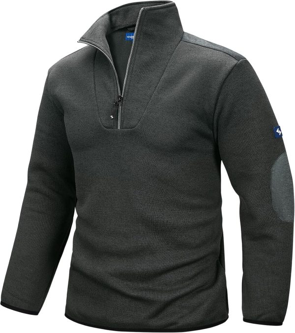 🔥 Winter-Arbeitskleidung – Scheibler Herren Troyer Arbeitspullover mit 1/4 Reißverschluss Winter Warm Stickpullover mit Stehkragen Stricktroyer für Männer Sweatshirt Ohne Kapuze |