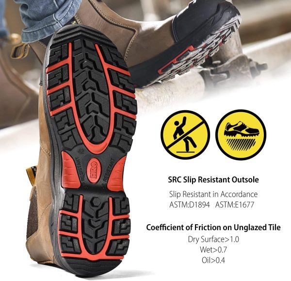 🔥 S3 Sicherheitsschuhe – S3 Arbeitsstiefel Herren & Damen , M-8025NB Sicherheitsschuhe Herren & Damen hoch, wasserdichtes & atmungsaktives Leder, leichte & bequeme Einlegesohlen, S1P Kompositzehen & Anti-Penetration-Platte | – Bild 3