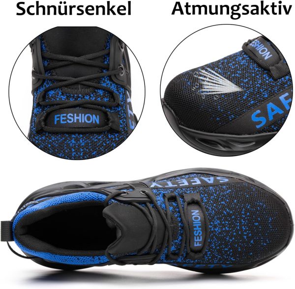 🔥 S3 Sicherheitsschuhe – PJZHJI Arbeitsschuhe Herren Leicht Sicherheitsschuhe Sportlich Stahlkappenschuhe Atmungsaktiv Arbeitsschutzschuhe Schutzschuhe mit Stahlkappen | – Bild 4