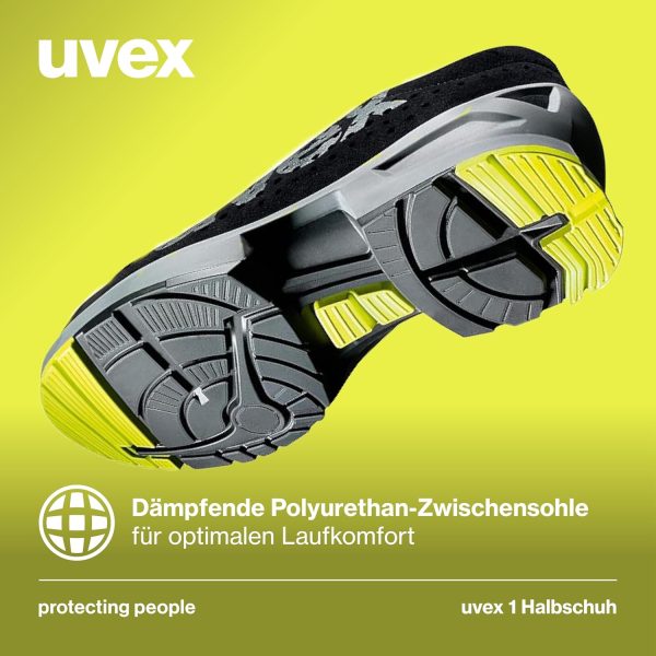 🔥 S3 Sicherheitsschuhe – Uvex 1 Sicherheitsschuhe - Arbeitsschuhe S1P - Leicht & Atmungsaktiv - Schwarz-Lime | – Bild 10
