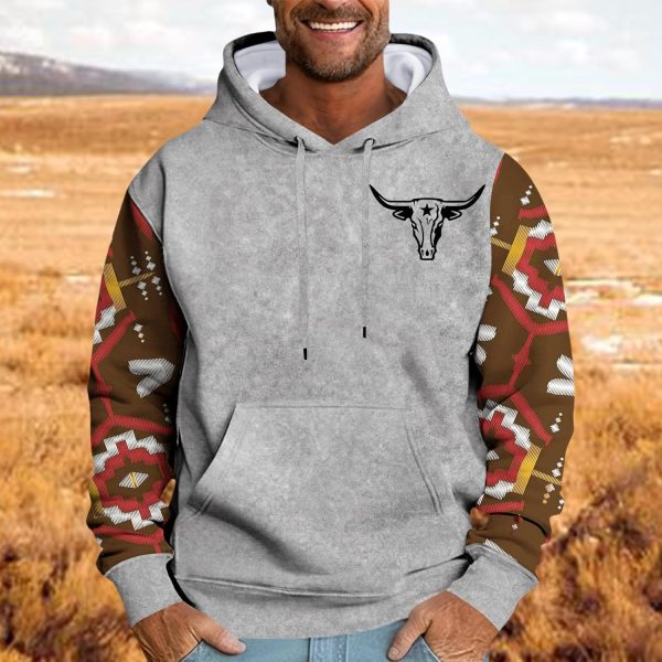 🔥 Winter-Arbeitskleidung – Herrenpullover, warm, Kapuzen-Sweatshirt, Casual, Hoodie, Sweatshirt mit Tasche, für Winter und Herbst, Arbeitskleidung, Langarm, Camo, Vintage, Retro, grau, XL | – Bild 5