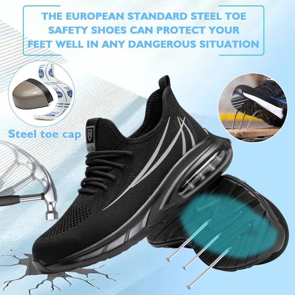 🔥 Arbeitsschuhe wasserdicht – Arbeitsschuhe Herren Damen Sicherheitsschuhe Leicht Stahlkappenschuhe Atmungsaktiv Mit Stahlkappe | – Bild 2
