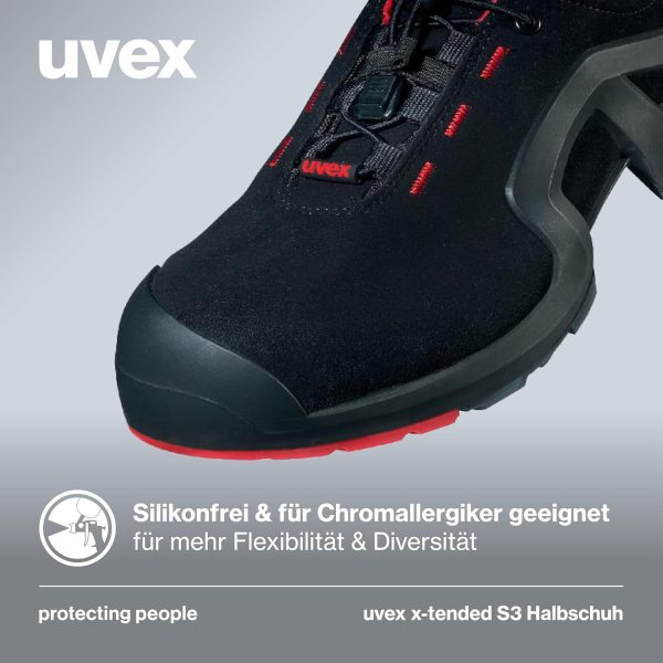 🔥 S3 Sicherheitsschuhe – Uvex 1 X-Tended Support Arbeitsschuhe - S3-Sicherheitsschuhe für Damen & Herren - Rot-Schwarz | – Bild 5