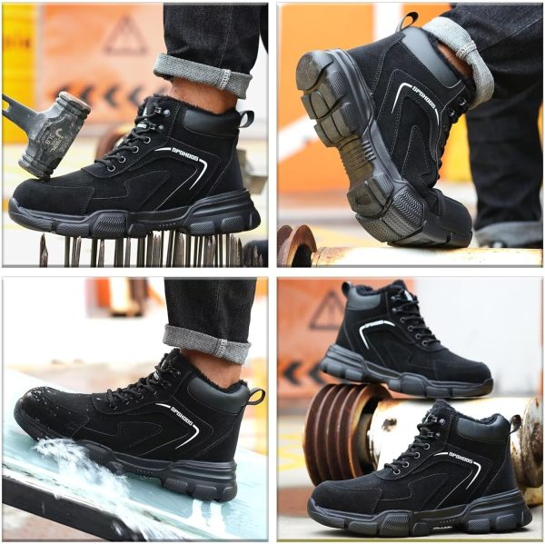 🔥 Arbeitsschuhe wasserdicht – SPSHOOS Winter Sicherheitsschuhe Herren Damen Hoch Arbeitsschuhe Warm Gefüttert Sicherheitsstiefel Wasserdicht Rutschfeste mit Stahlkappen | – Bild 6