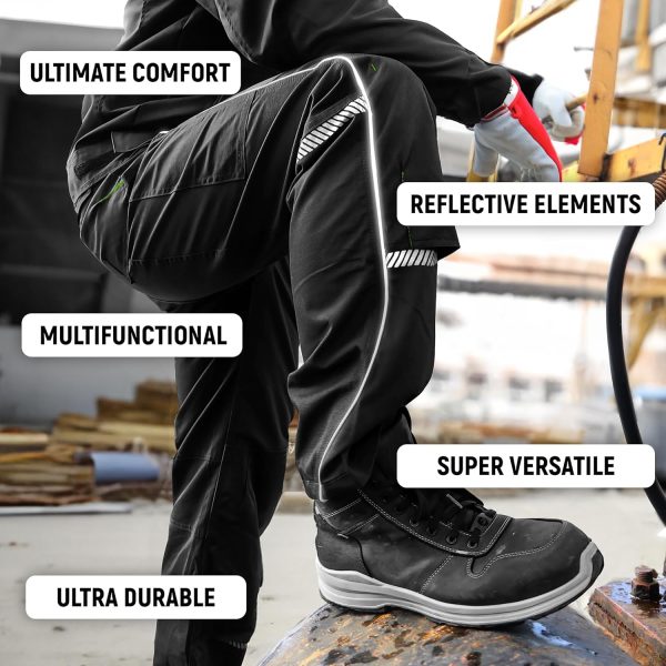 🔥 Engelbert Strauss Hose – Prisma Arbeitshosen Männer Cargohose Herren mit Elastischem Bund, Hammerschlaufe, Zwei Vordertaschen, Verstärkte Knie mit Kniepolstertaschen, Reflektierende Elemente | – Bild 4