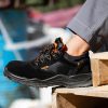 🔥 Arbeitsschuhe wasserdicht – BLACK HAMMER Sicherheitsschuhe Herren leicht Kunststoffkappe und Kevlar-Zwischensohle Arbeitsschuhe knöchelhoch Sicherheitsstiefel Wanderschuhe S1P SRC 1557 | – Bild 4