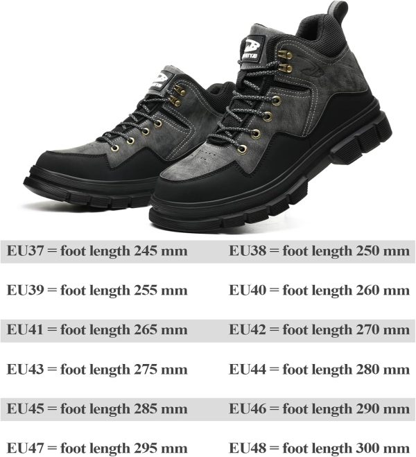 🔥 Arbeitsschuhe wasserdicht – WaVkMoxy Sicherheitsstiefel mit Stahlkappe Winter Herren Damen Leicht rutschfeste Sicherheitsschuhe Wasserdicht Anti-Smash und Anti-Punktur Arbeitsschuhe 37-48 EU | – Bild 5