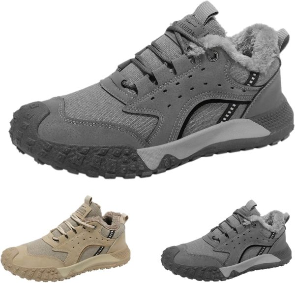 🔥 Winter-Arbeitskleidung – UnoSheng Herren Frühling und Herbst Winter Arbeitskleidung Verschluss Zehen Freizeitschuhe Plus Samt Warm Herren Arbeitskleidung Laufen Bergsteigen Wandern Sport Schneestiefel Wanderstiefel Herren, | – Bild 2