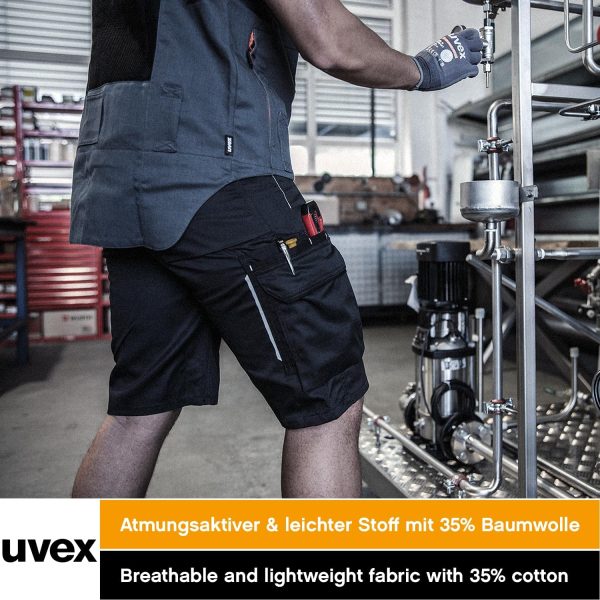 🔥 Engelbert Strauss Hose – Uvex Tune-up Herren-Arbeitshose kurz - leichte, robuste Männer-Arbeitshosen für den Sommer - 35% Baumwolle | – Bild 5