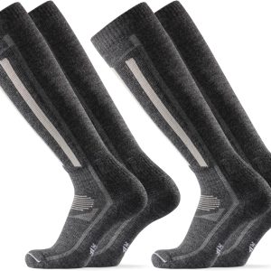 🔥 Winter-Arbeitskleidung – DANISH ENDURANCE Merino Performance Skisocken (1|2 Paar), Thermo-Socken, Gepolsterte Kniestrümpfe, Atmungsaktiv, Unisex, für Damen, Herren & Kinder |